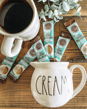 Colorado-made label on Coconut Cloud Creamer, highlighting local production and quality