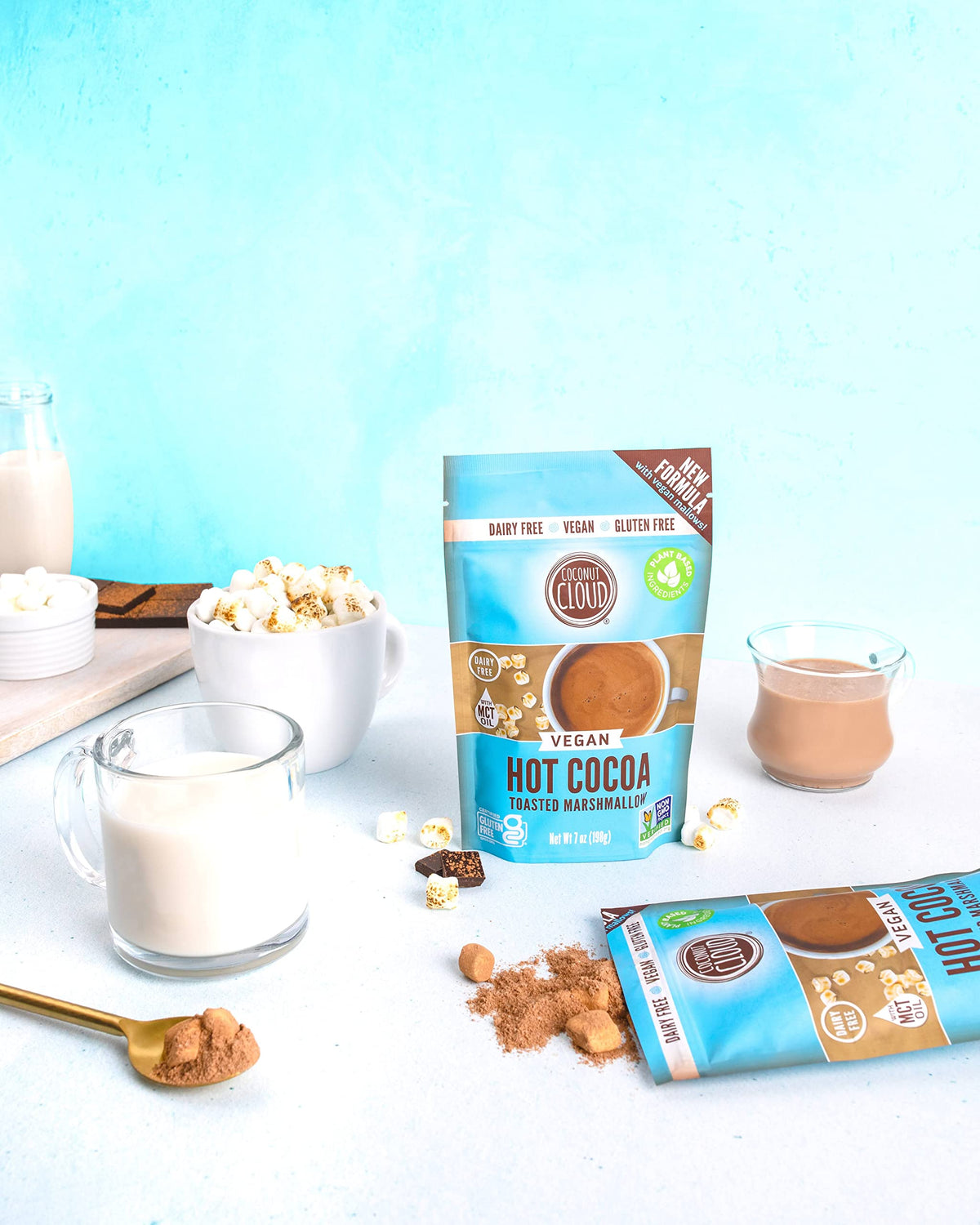 Coconut Cloud prepared cup of creamy dairy-free hot cocoa ready in minutes.