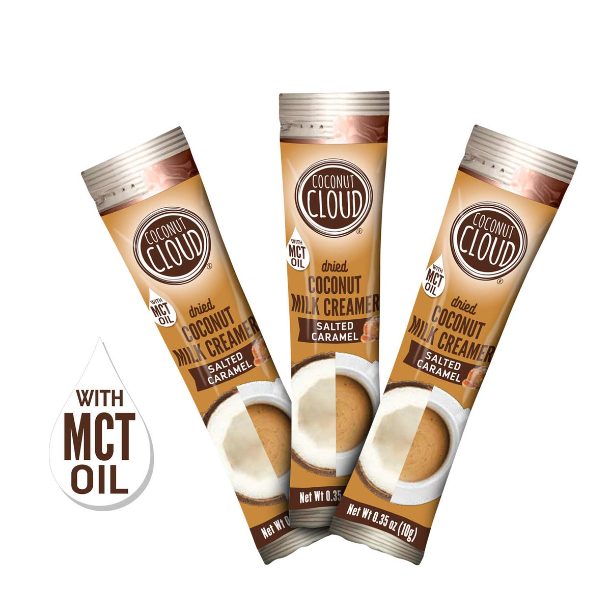 Coconut Cloud dairy-free creamer in individual sachets.