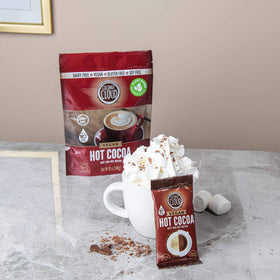 Coconut Cloud smooth creamy cocoa swirl in a mug.