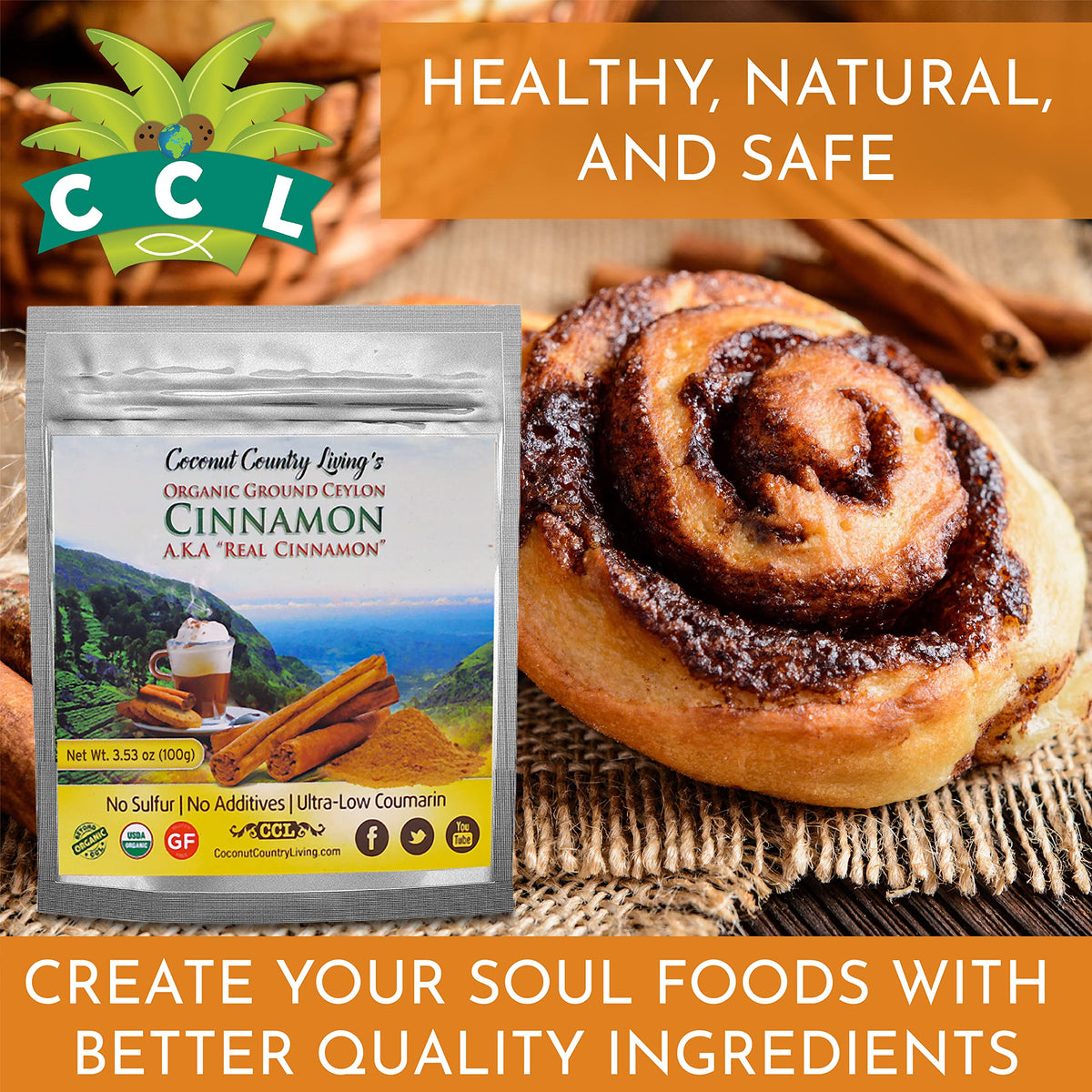 Fine ground Ceylon cinnamon powder texture for baking flavor from CCL.