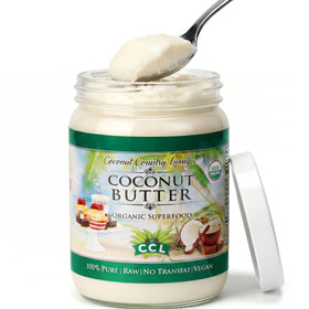 Coconut Country Living Organic Coconut Butter 2-pack in glass jars for freshness and purity.