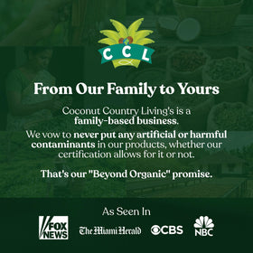 Coconut Country Living glass jar is reusable and eco-friendly packaging.