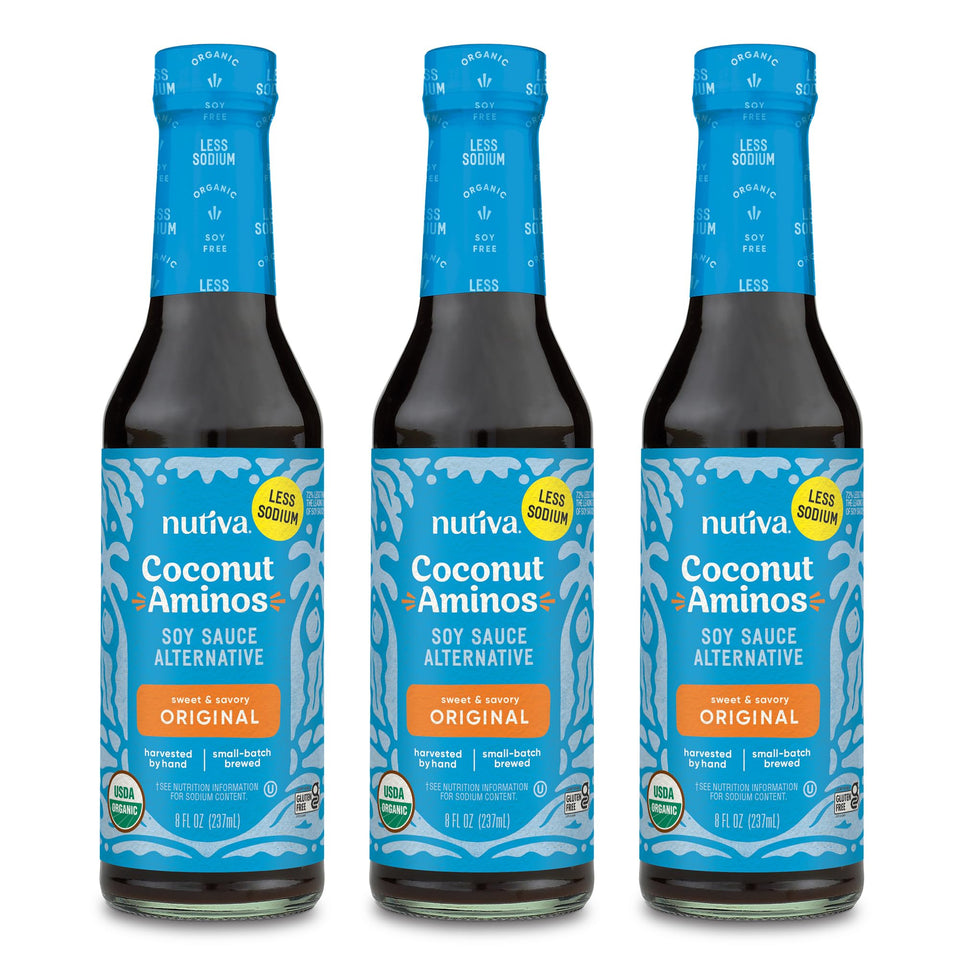 Coconut Secret Coconut Aminos bottle front — soy-free, low-sodium flavor enhancer for cooking