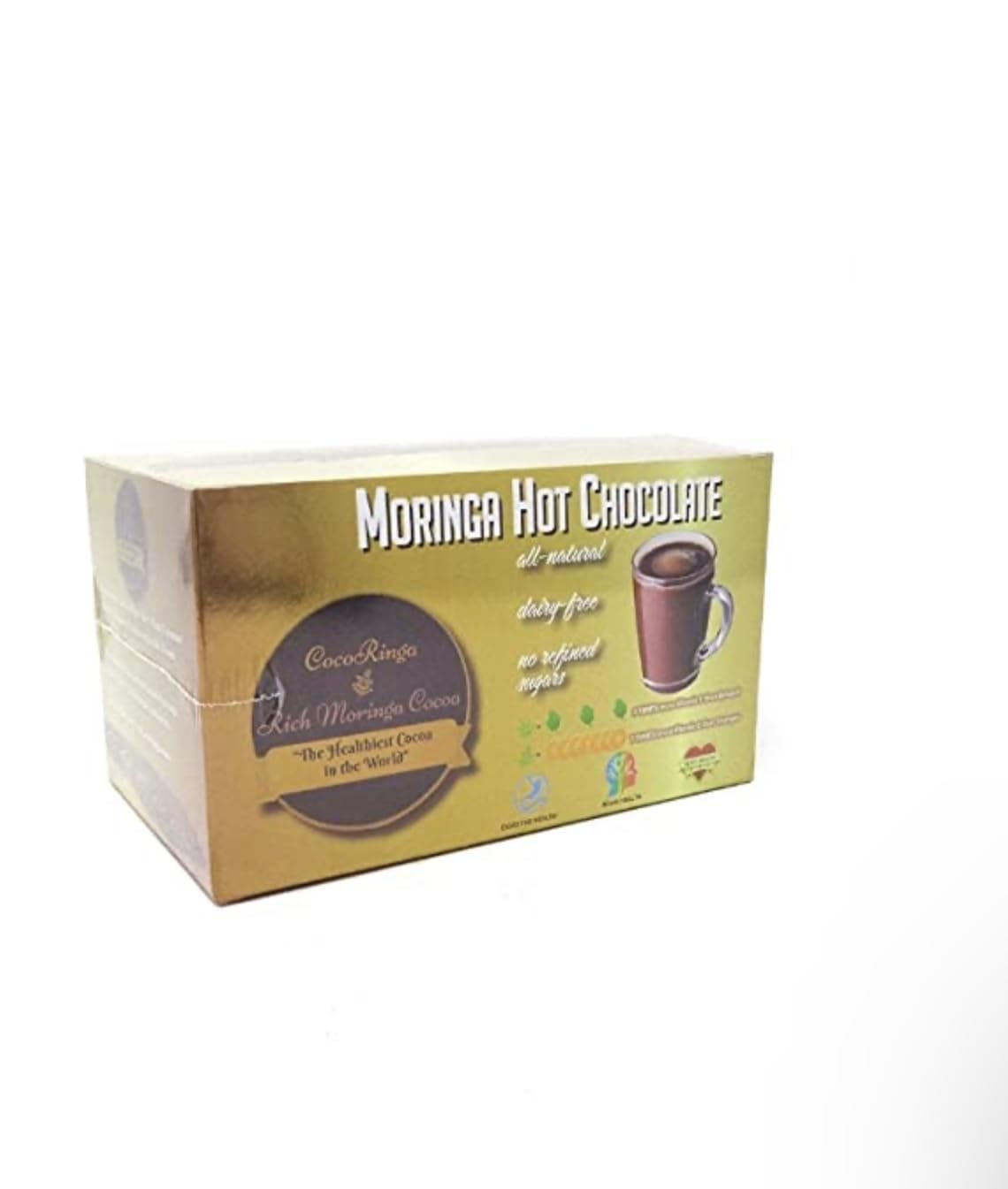 CocoRinga Moringa Hot Chocolate nutrition label highlights protein content