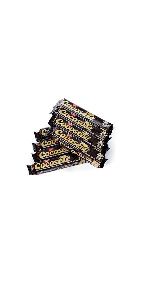 Cocosette Nestle cross-section reveals coconut cream filling and crisp wafers.