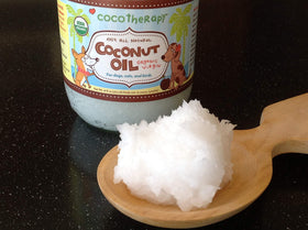 CocoTherapy organic coconut oil bottle supports immune health and metabolism in pets.