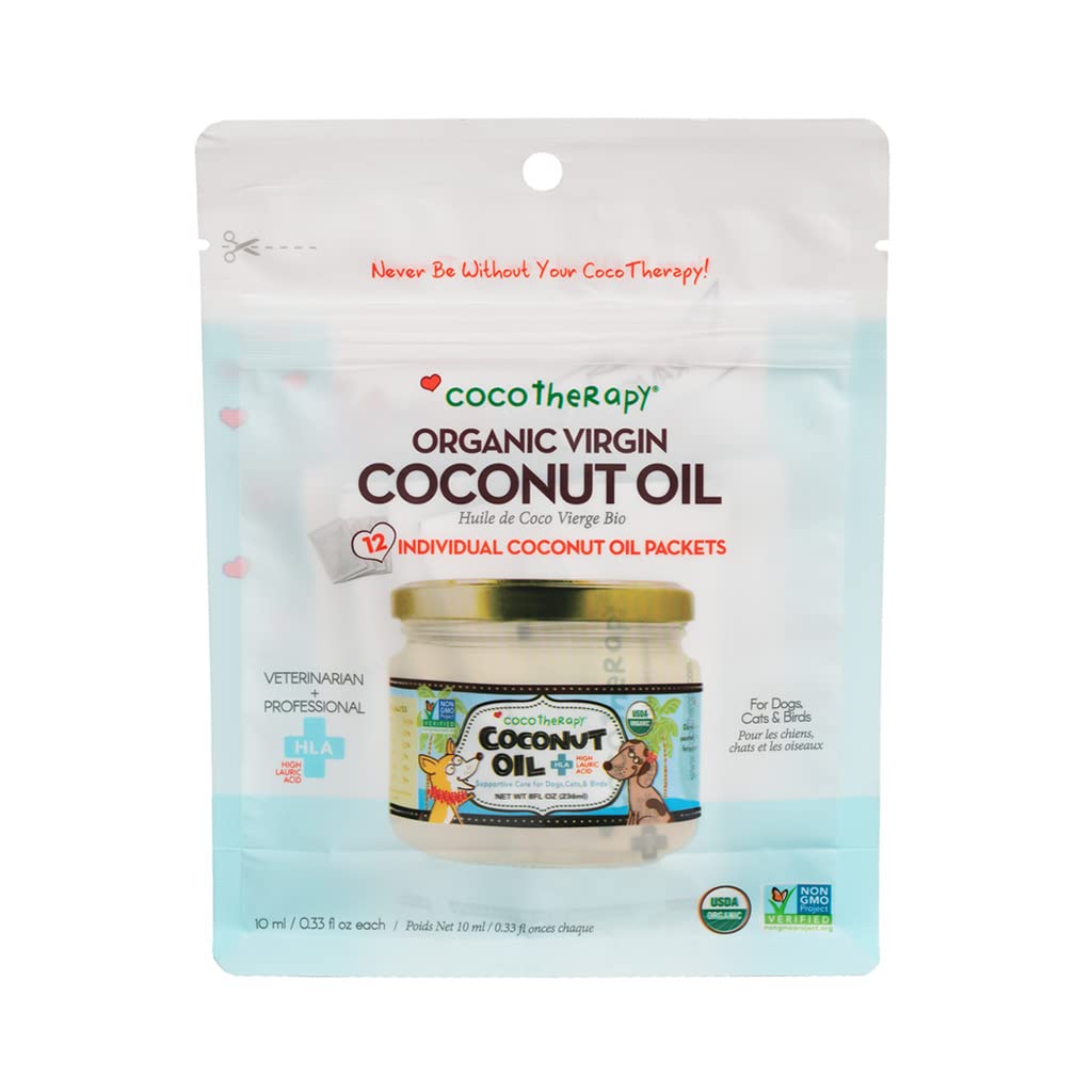 CocoTherapy pet travel packets in a pouch, easy first aid on the go.