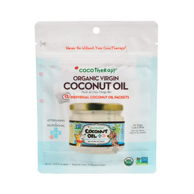 CocoTherapy pet travel packets in a pouch, easy first aid on the go.