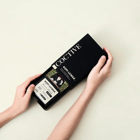 Coctive Kopi Luwak grind options display—flexible brewing for espresso, pour-over, or drip.
