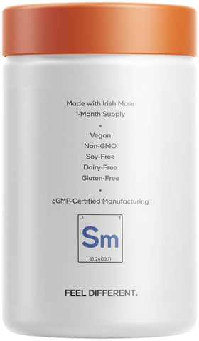 Codeage Irish Sea Moss Gummies packaging layout highlights clean, allergen-friendly formula