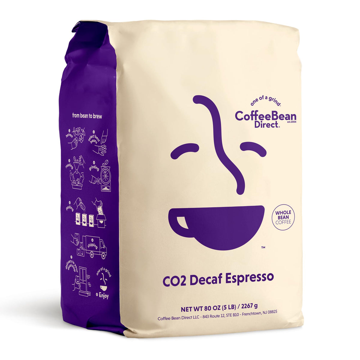 Coffee Bean Direct CO2 Espresso 5lb bag with bold aroma and rich crema