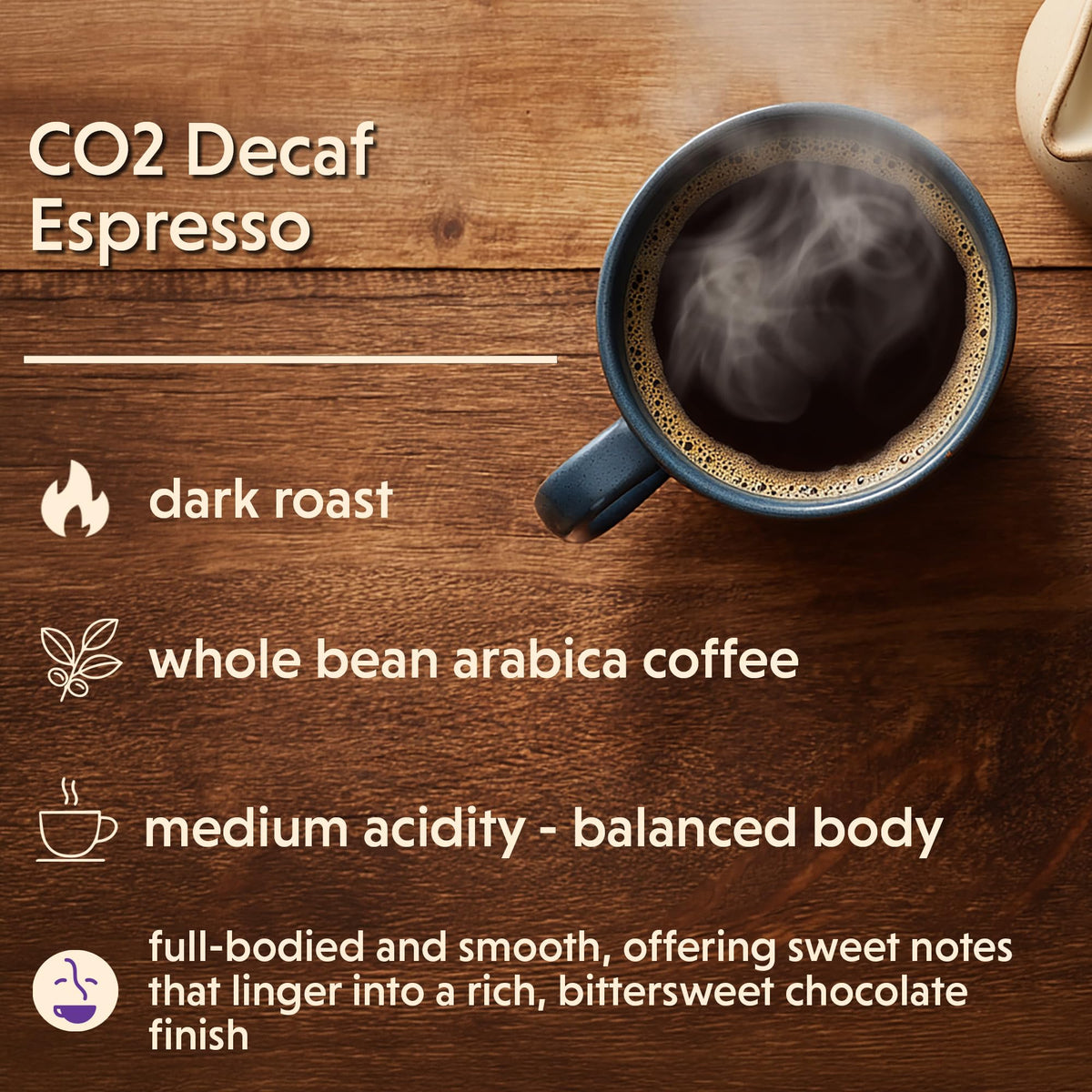 Coffee Bean Direct CO2 Espresso whole beans closeup highlighting dark roast