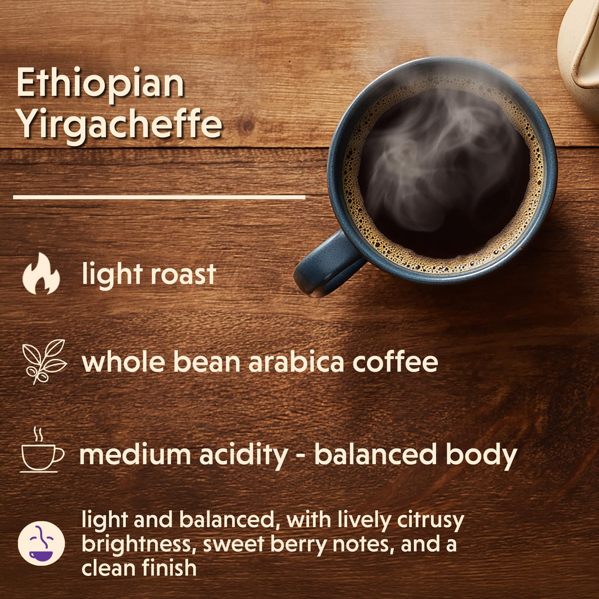 Coffee Bean Direct Ethiopian Yirgacheffe floral notes brighten the cup