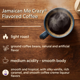Coffee Bean Direct Jamaican Me Crazy vanilla caramel aroma close-up for a dessert-inspired cup.