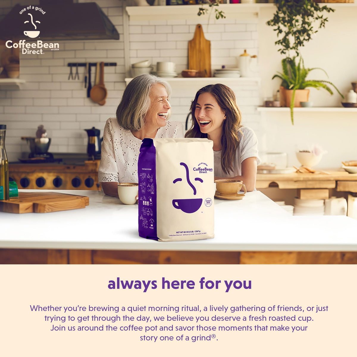 Coffee Bean Direct Tanzanian Peaberry grind fresh for best aroma.