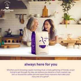 Coffee Bean Direct Tanzanian Peaberry grind fresh for best aroma.