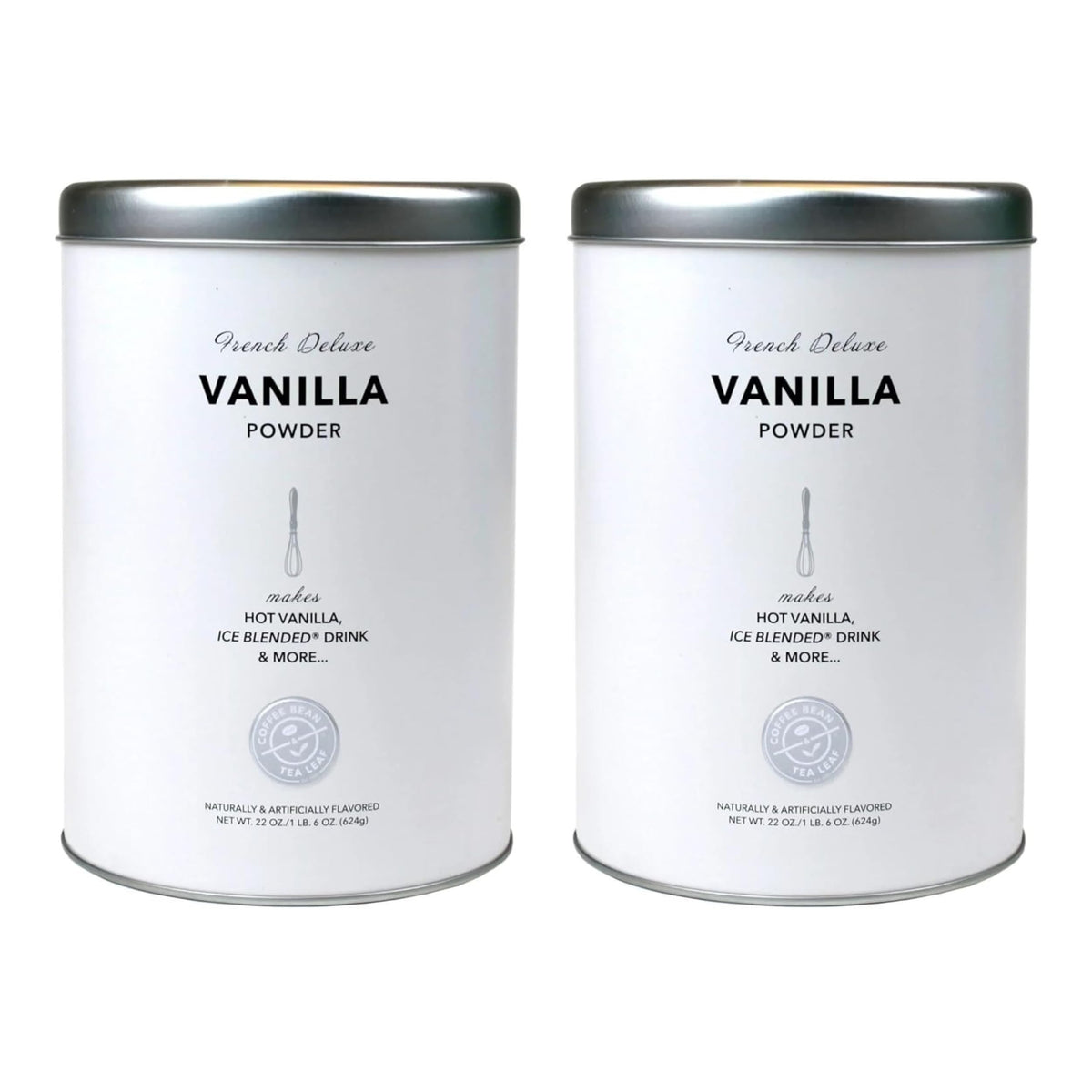The Coffee Bean & Tea Leaf vanilla creamer tin enhances beverages with creamy vanilla aroma
