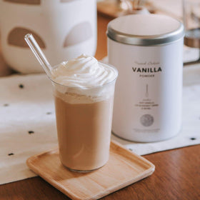 Premium packaging of The Coffee Bean & Tea Leaf Vanilla Creamer tin, ideal for gifting