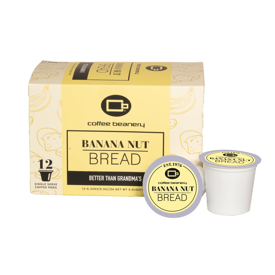 Coffee Beanery banana nut bread pod with rich banana and hazelnut aroma for breakfast