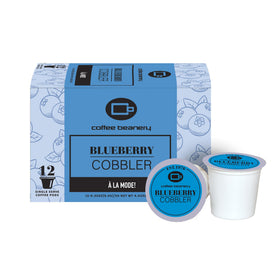 Coffee Beanery Blueberry Cobbler pods 12ct box, rich flavor for home brewing