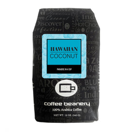 Coffee Beanery Hawaiian Coconut coffee bag ready for tropical mornings