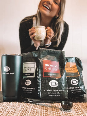 Coffee Beanery Michigan Cherry coffee beans showcasing high-grade arabica