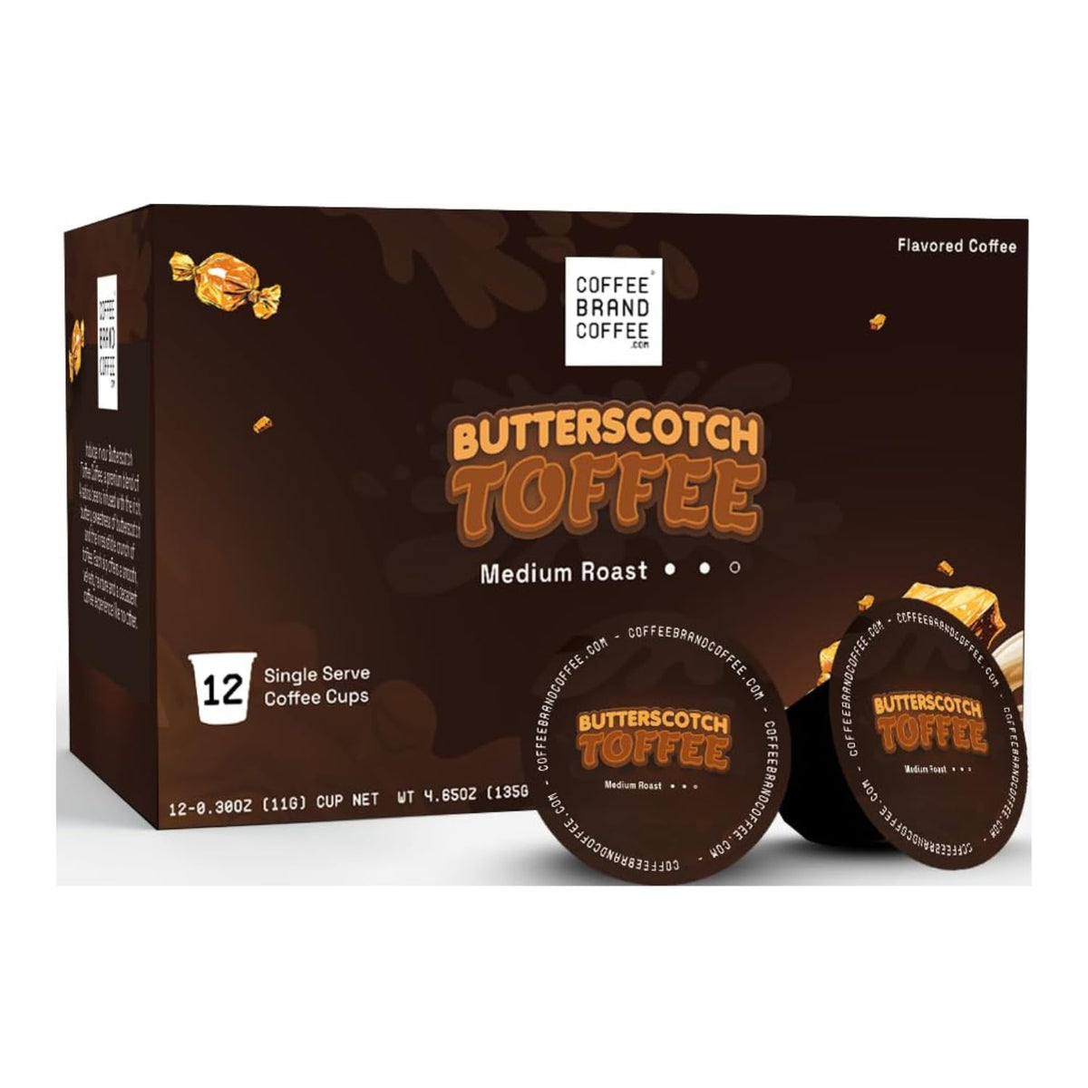 Coffee Brand Coffee Kcups butterscotch toffee pods deliver a smooth, flavorful morning.
