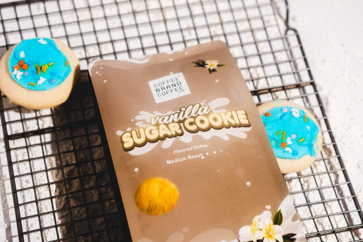 Premium blend visuals of Coffee Brand Coffee vanilla sugar cookie