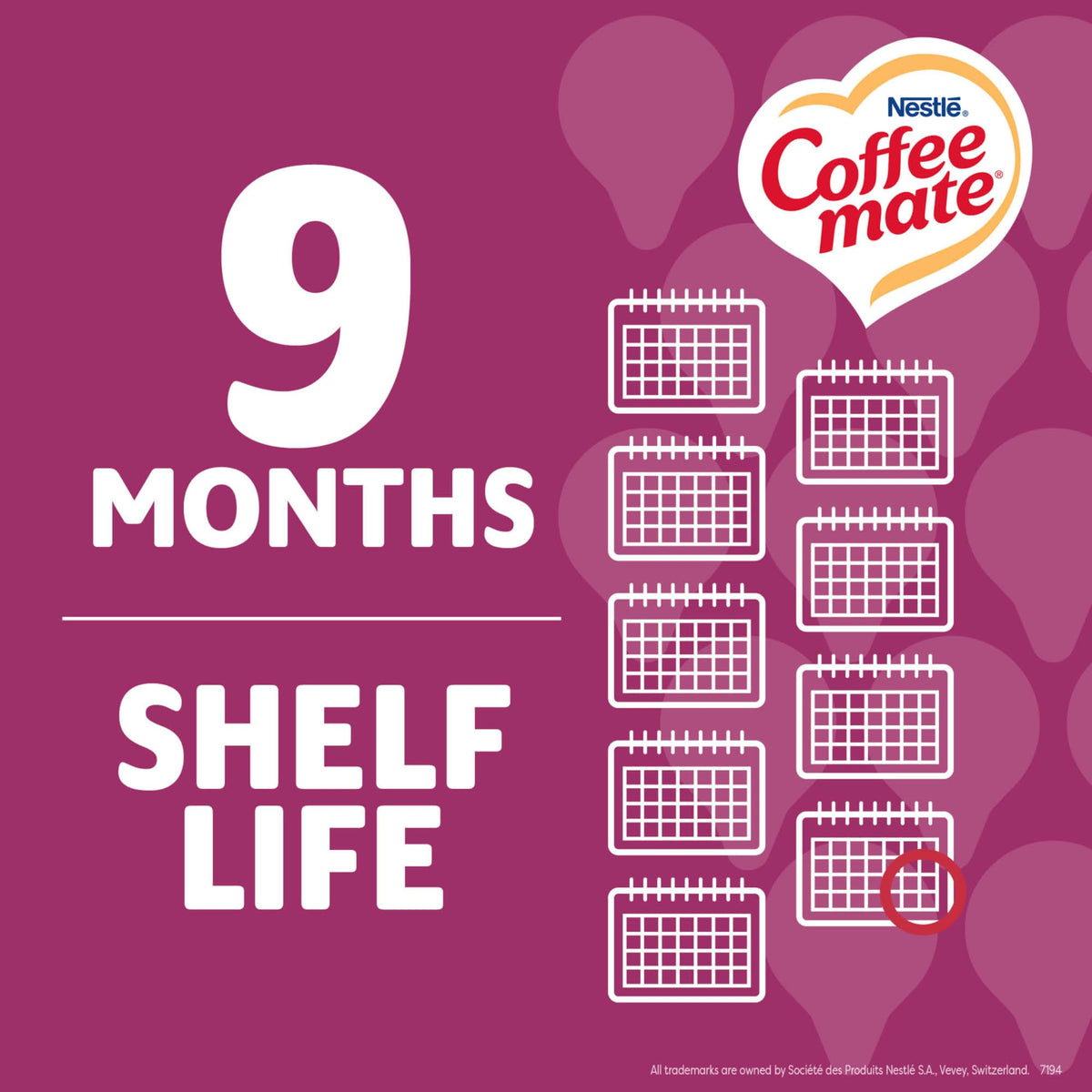 Coffee Mate break-room display showing easy access to non-dairy creamer options