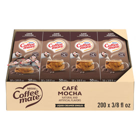 Coffee Mate Café Mocha singles in dispensing box offer tidy, convenient office coffee service