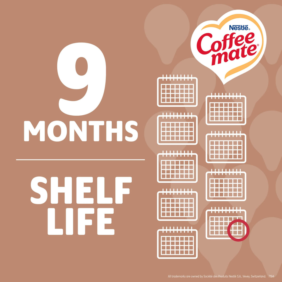 Coffee Mate Café Mocha singles label highlighting non-dairy and lactose-free benefits