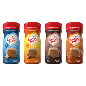 Coffee Mate Chocolate Crème bottle being poured; creamy indulgence to elevate your morning coffee.