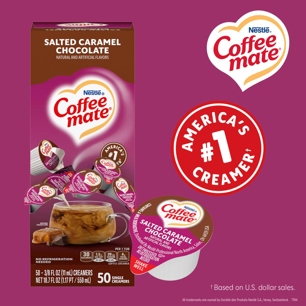 Coffee Mate coffee-station display setup highlights flavor variety for guests
