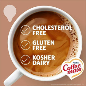 Coffee Mate dispenser box keeps counters neat with shelf-stable, no-refrigeration creamer.