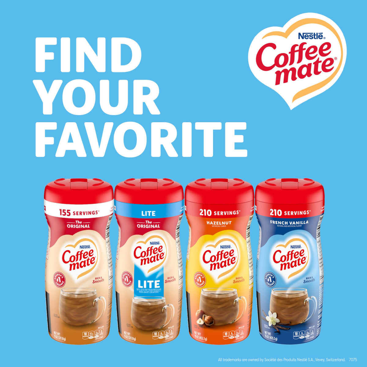 Bulk Coffee-mate French Vanilla for office coffee stations keeps beverages ready