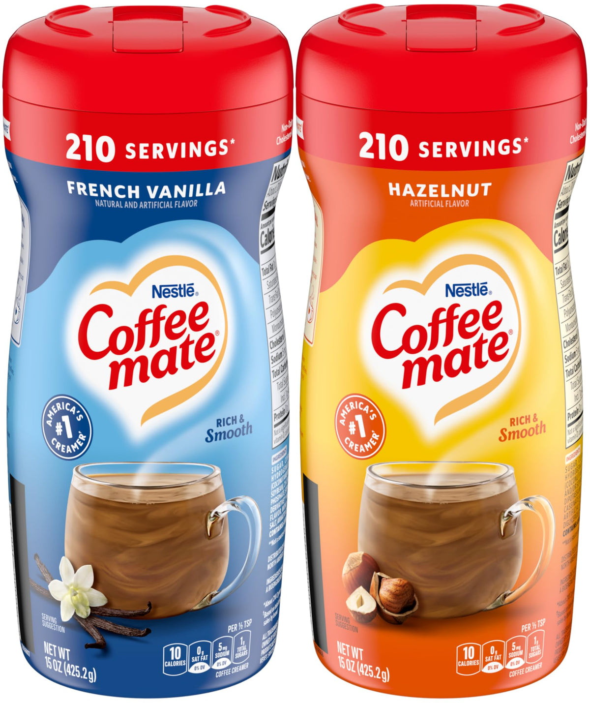 Coffee Mate French Vanilla powdered creamer canister for lactose-free coffee