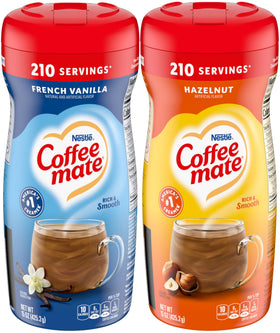 Coffee Mate French Vanilla powdered creamer canister for lactose-free coffee