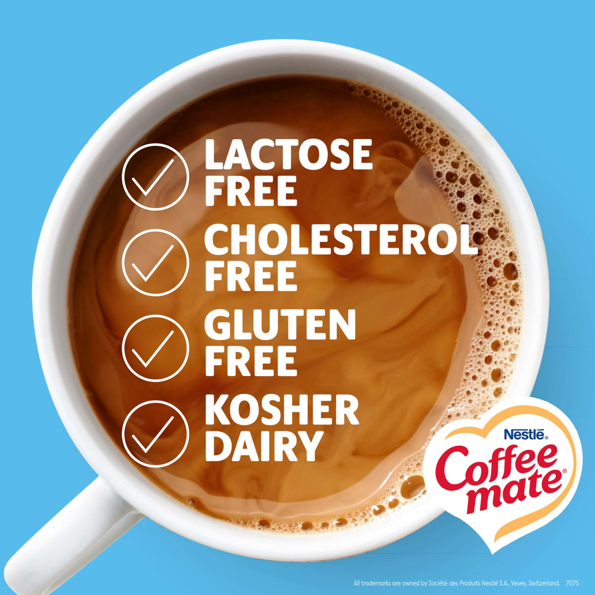 Coffee-mate French Vanilla creamer added to hot coffee for indulgent aroma