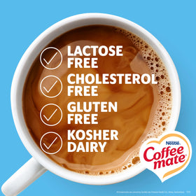 Coffee-mate French Vanilla creamer added to hot coffee for indulgent aroma