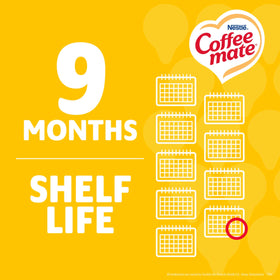 180-count Coffee Mate hazelnut creamer box keeps supply on hand