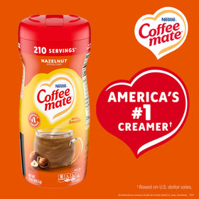 Coffee Mate Hazelnut coffee ritual scene suggests convenient flavor boost.