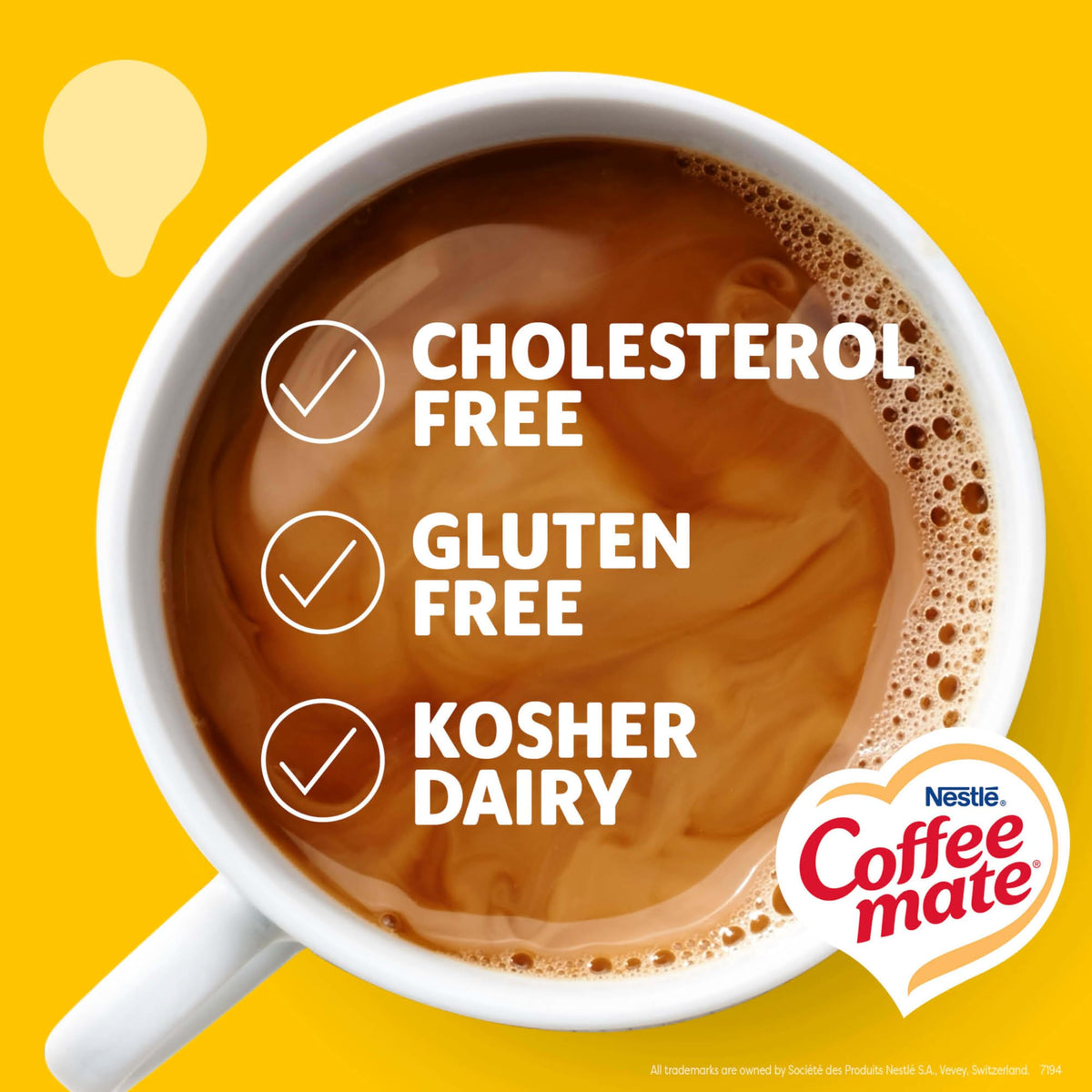 Pour Coffee Mate Hazelnut creamer into coffee for smooth taste