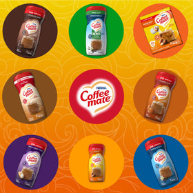 Rounded hazelnut aroma rises from Coffee-mate powder creamer in a warm mug