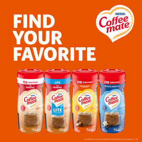 Coffee Mate Hazelnut seal removal image indicates freshness and quality.