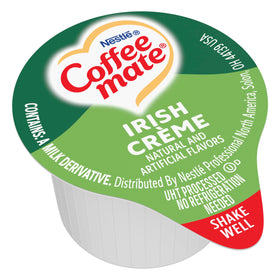 Coffee-mate Irish Creme travel-pack liquid creamer for portable daily indulgence.