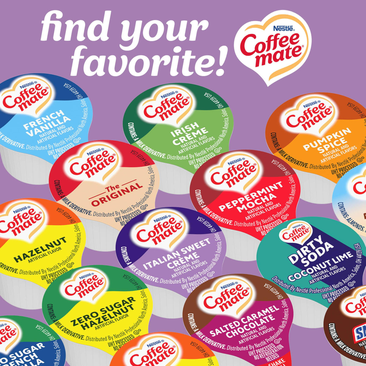 Non-dairy Coffee Mate Italian Sweet Creme fits diverse diets