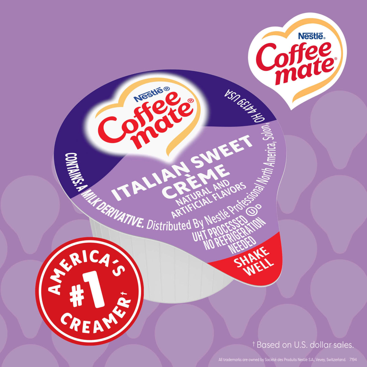 Coffee Mate Italian Sweet Creme 180-count supply supports busy break rooms
