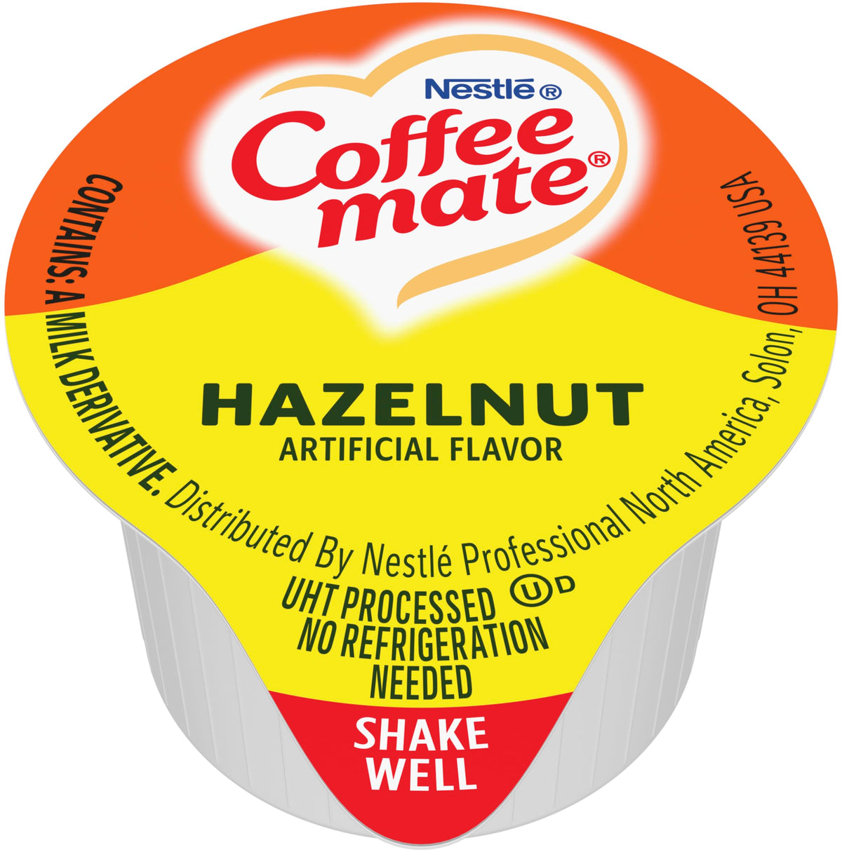Coffee Mate hazelnut non-dairy gluten-free kosher creamer.