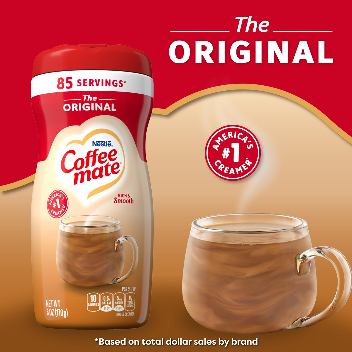 Close-up of Coffee Mate Original creamer texture for a velvety finish